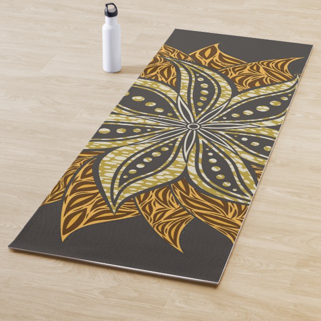 African Abstract Floral Batik Style Yoga Mat (In Situ)