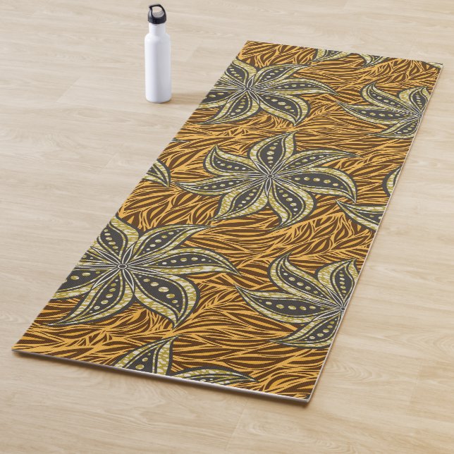 African Abstract Floral Batik Style Yoga Mat (In Situ)