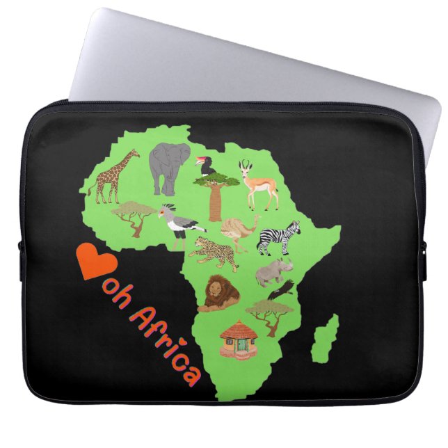 African abstract laptop sleeve (Front)