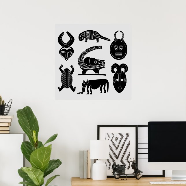african abstract modern pattern poster (Home Office)