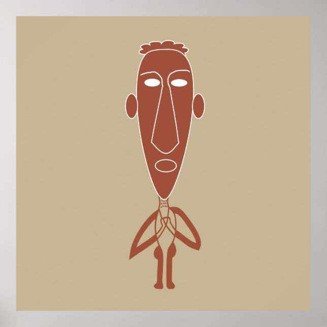 african abstract modern portrait afro art poster (Front)