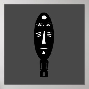 african abstract modern portrait afro art poster