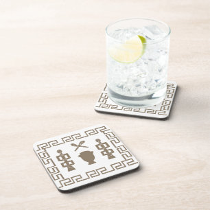 african abstract portrait design coaster