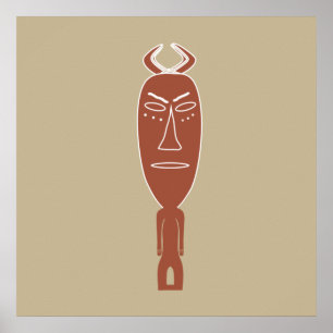 african abstract portrait poster
