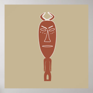 african abstract portrait poster