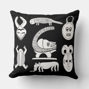 African abstract tribal art cushion