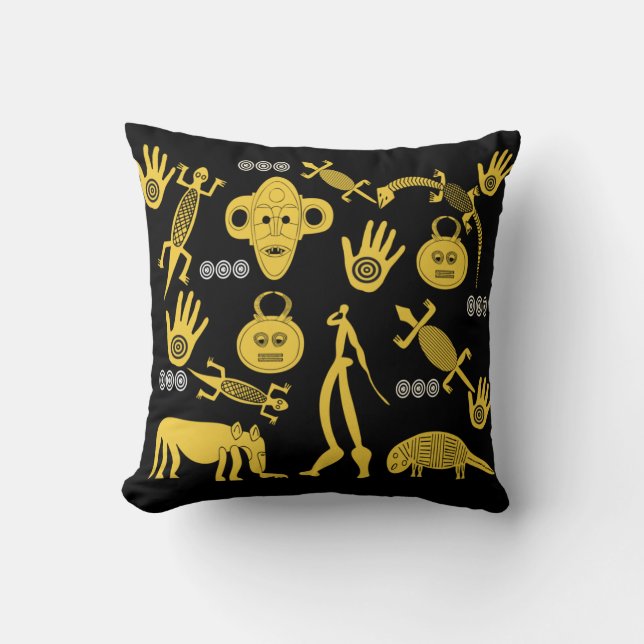 African abstract tribal art cushion (Front)