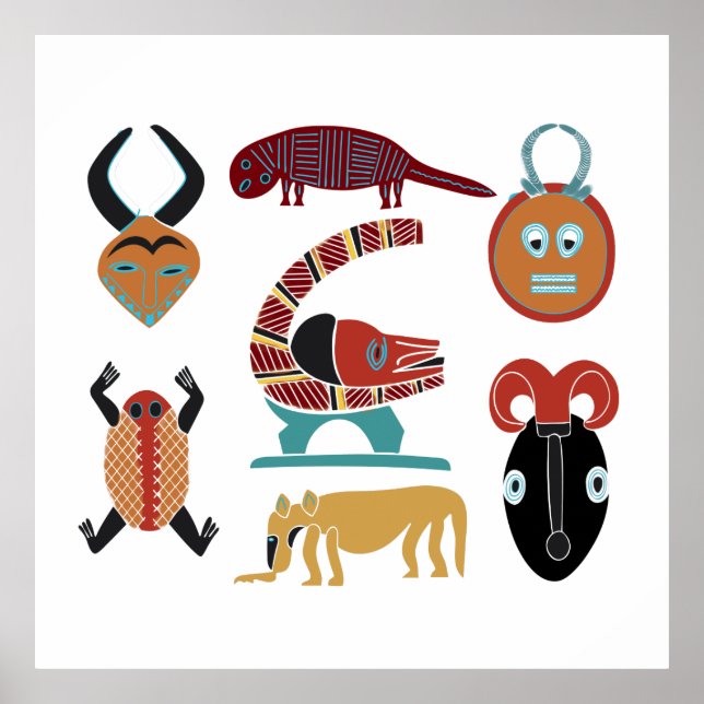 African abstract tribal art poster (Front)