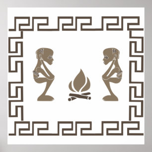 african abstract tribal design poster