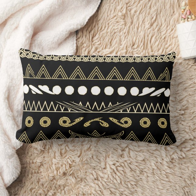 African Abstract Tribal Print Lumbar Cushion (Blanket)
