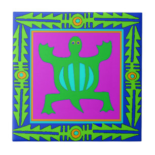 African Adinkra Crocodile - Adaptability Tile