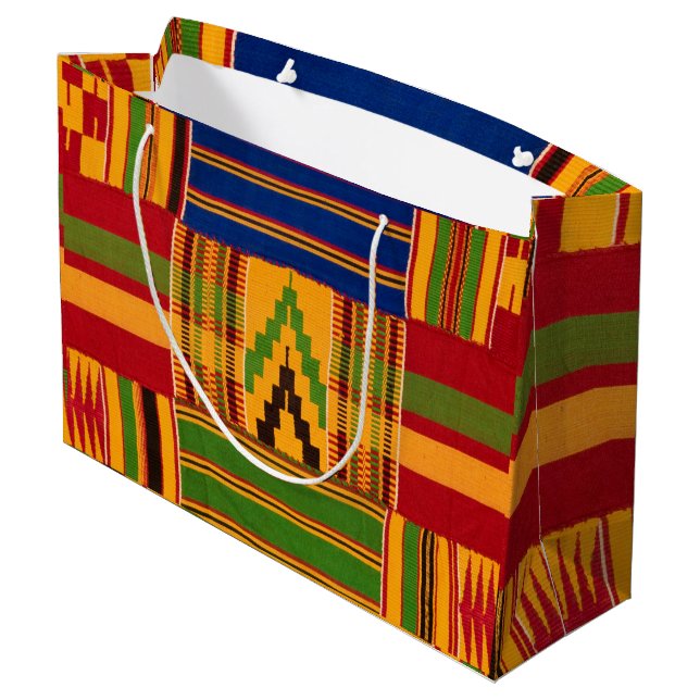 African Adinkra Large Gift Bag (Back Angled)