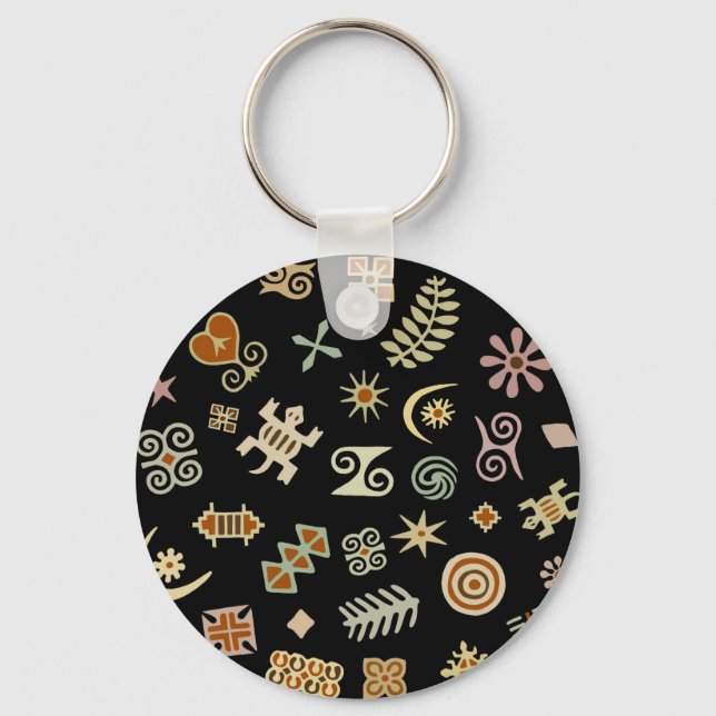 African Adinkra Symbols Key Ring (Front)