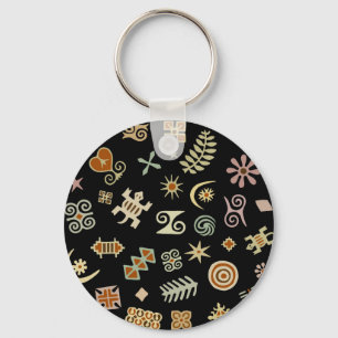 African Adinkra Symbols Key Ring