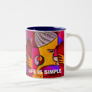 african, african, WOMEN SCORNED 1, LIFE IS SIMP... Two-Tone Coffee Mug