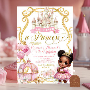 African Afro Princess Four-ever a princess Inv Invitation