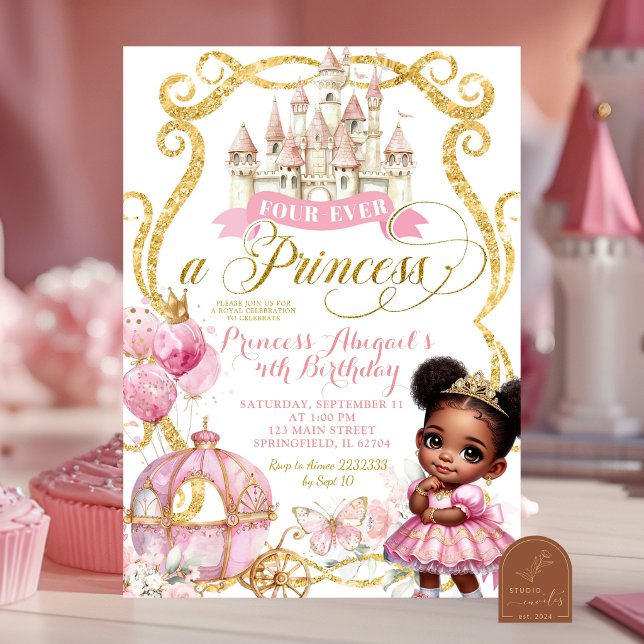 African Afro Princess Four-ever a princess Invitation (Creator Uploaded)