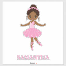 African Amecan Ballerina Girl Vinyl Sticker