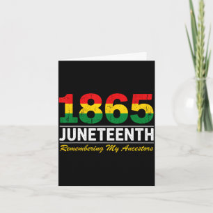 African american 1865 juneteenth black history men card