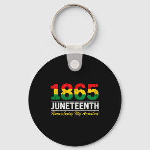 African american 1865 juneteenth black history men key ring