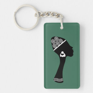 African American abstract woman art Key Ring