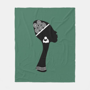 African American abstract woman profile Fleece Blanket