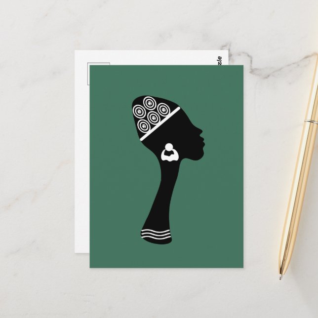 African American abstract woman profile Postcard (Front/Back In Situ)