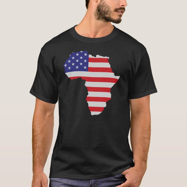 African American Africa United States Flag T-Shirt (Front)