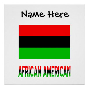 African American African Diaspora Flag Personalise Poster