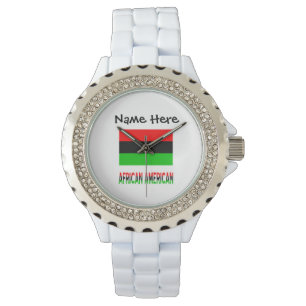 African American African Diaspora Flag Personalise Watch