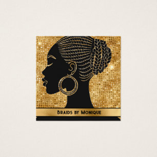 African American Afro Hair Braider Business Card
