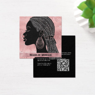 African American Afro Hair Braider Business Card
