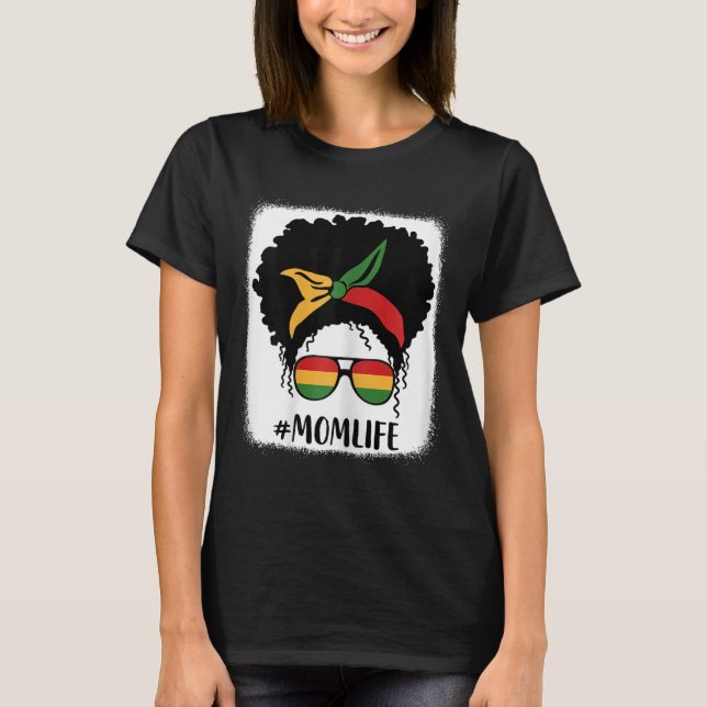 African American Afro Mum Life Black Mum Mothers D T-Shirt (Front)