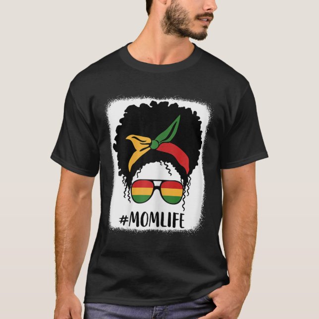 African American Afro Mum Life Black Mum Mothers D T-Shirt (Front)