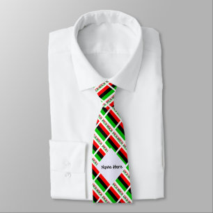 African American and Diaspora Flag Tiled with Name Tie