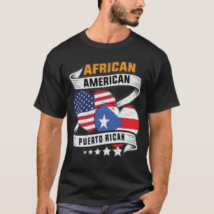 African American and Puerto Rican flag  T-Shirt