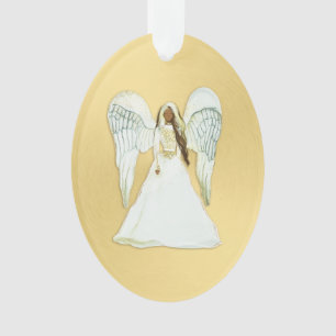 African American Angel Christmas Ornament