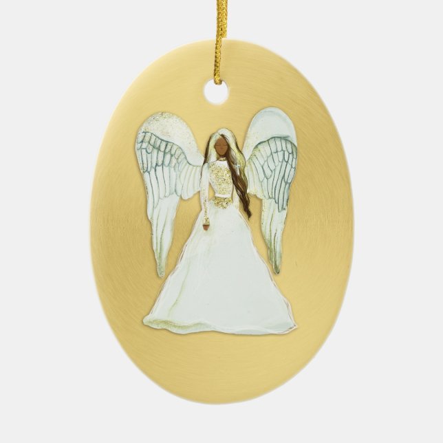 African American Angel Christmas Ornament  (Front)