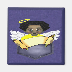 African American Angel Magnet