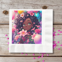African-American Anime Girl Personalised Birthday