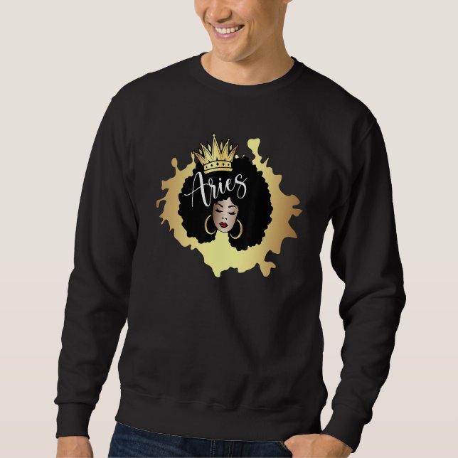 African American Aries Zodiac Sweatshirt (Front)