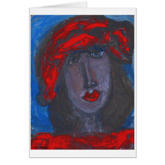 African-American Art -College Girl-Blank Card