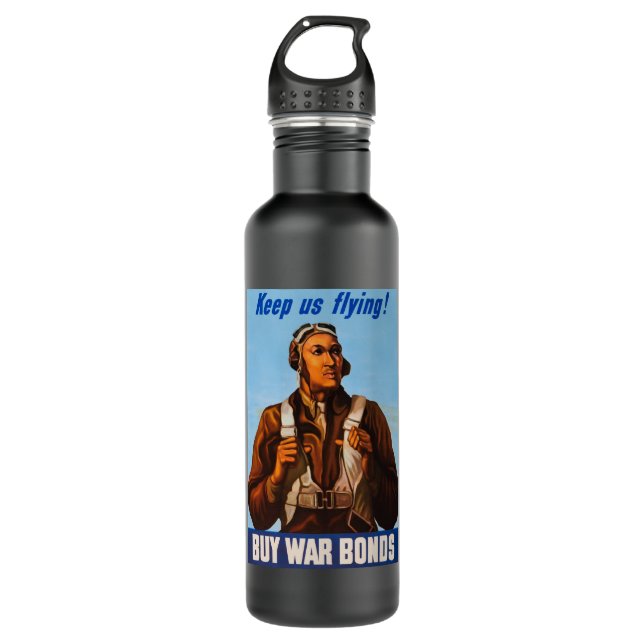 African American Aviators Fighter Pilots of WW2  710 Ml Water Bottle (Front)