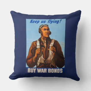 African American Aviators Fighter Pilots of WW2  Cushion