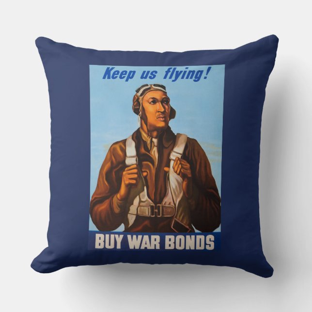African American Aviators Fighter Pilots of WW2  Cushion (Front)