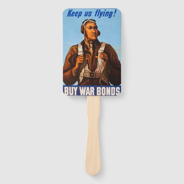 African American Aviators Fighter Pilots of WW2  Hand Fan (Front)