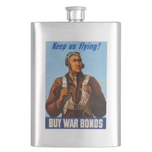 African American Aviators Fighter Pilots of WW2  Hip Flask