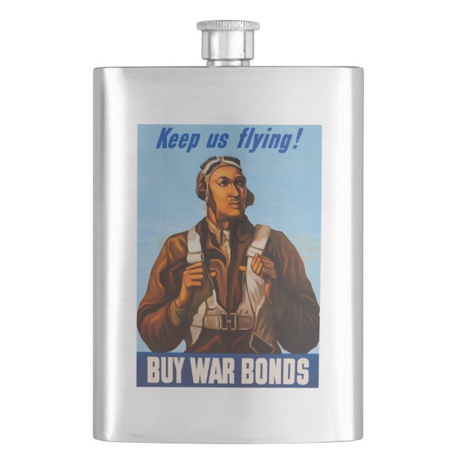African American Aviators Fighter Pilots of WW2  Hip Flask (Front)