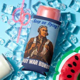 African American Aviators Fighter Pilots of WW2 Seltzer Can Cooler
