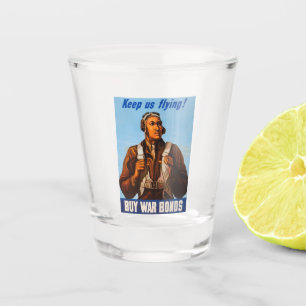 African American Aviators Fighter Pilots of WW2 Shot Glass